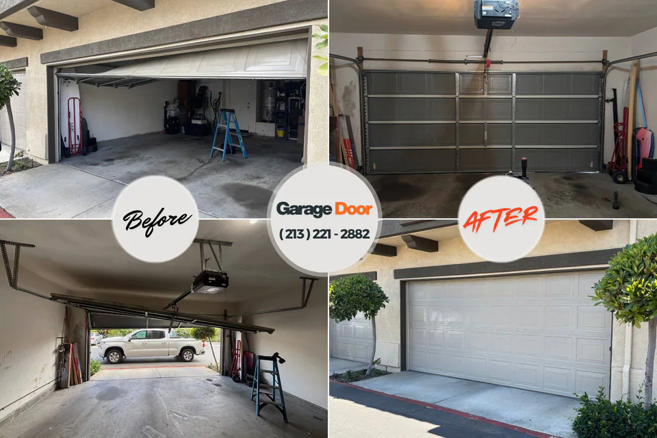 Before and after: garage door repair Orland Park, IL